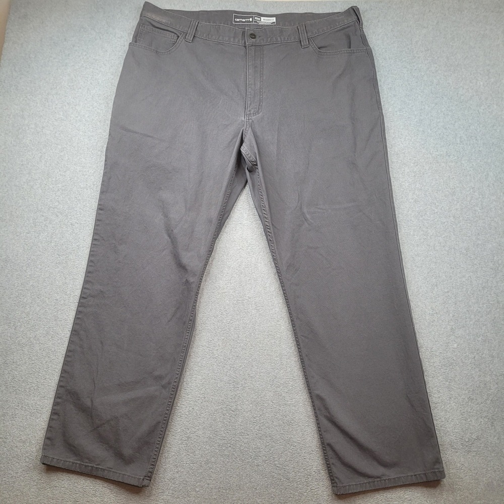 Carhartt Rugged Flex Work Pant Mens 42x32 Gray Relaxed Fit Canvas Stretch 3061